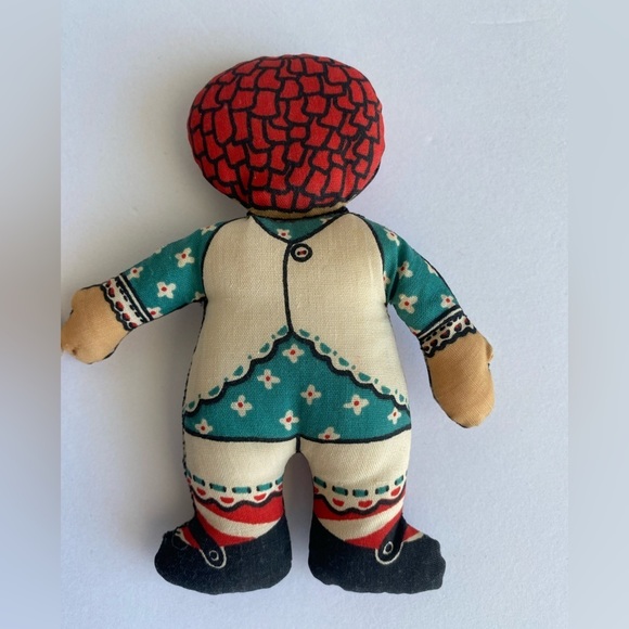 Pair Vintage Handmade Stuffed Raggedy Ann & Andy Fabric Christmas Ornaments - Picture 7 of 7